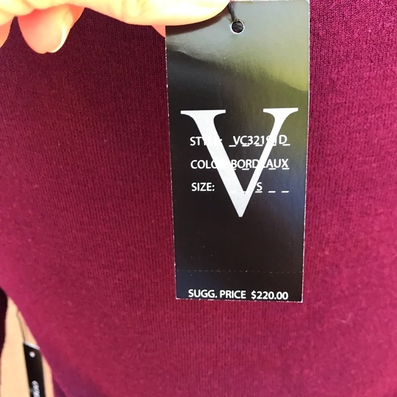 Vertigo NWT Burgundy Sweater Dress Drop Waist S - Picture 9 of 9